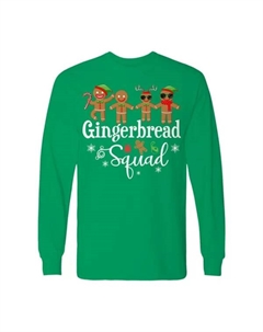 Мужская рождественская футболка с длинным рукавом и принтом пряничного отряда, цвет irish green Licensed character