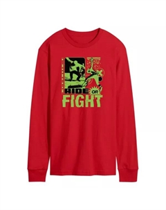 Мужская ретро-футболка с длинным рукавом и принтом скейтбординга Ride or Fight, красный Licensed character