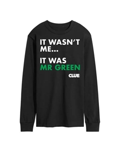 Мужская футболка с длинными рукавами и принтом «Ключ, это был мистер Грин» от, черный Hasbro