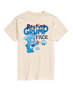 Футболка с изображением лица ворчуна-спящего мишки «Открой магию» для мужчин, бежевый Licensed character