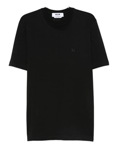 Хлопковая футболка с вышитым логотипом, черный Msgm