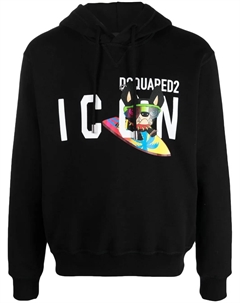 Худи с кулиской и логотипом, черный Dsquared2