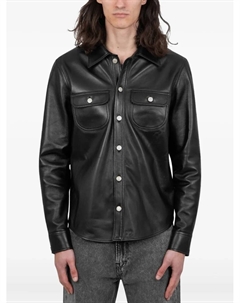 Кожаная рубашка Courrèges, черный Courreges