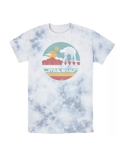 Мужская футболка с круглым логотипом и надписью «Звездные войны», цвет white blue Licensed character