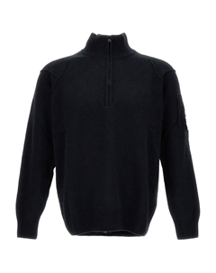 Свитер с воротником на молнии, черный C.p. company
