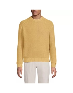 Мужской свитер с длинными рукавами, окрашенный в готовом виде, цвет honey gold Lands' end