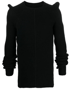 Кашемировый джемпер Luxor с 3D-деталями, черный Rick owens
