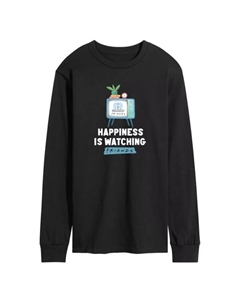 Мужская футболка с длинным рукавом "Друзья и счастье" с принтом, черный Licensed character