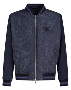 Бомбер с принтом пейсли и логотипом, синий Etro