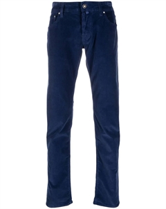 Прямые вельветовые брюки с заниженной талией, синий Jacob cohen