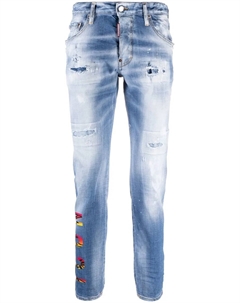 Джинсы с принтом Icon, синий Dsquared2