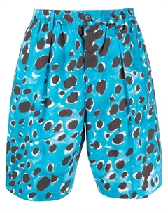 Шорты с леопардовым принтом, синий Marni