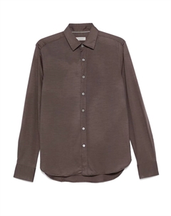 Шерстяная рубашка с длинными рукавами, серый Canali