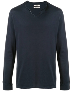 Футболка с V-образным вырезом и длинными рукавами, синий Zadig&voltaire