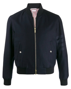 Бомбер на молнии с полосками 4-Bar, синий Thom browne