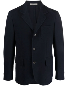 Однобортный пиджак из вирджинской шерсти, синий Corneliani