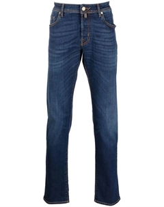 Прямые джинсы с эффектом потертости, синий Jacob cohen