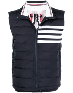 Дутый жилет с полосками 4-Bar, синий Thom browne