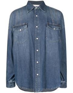 Джинсовая рубашка с длинными рукавами, синий Alexander mcqueen