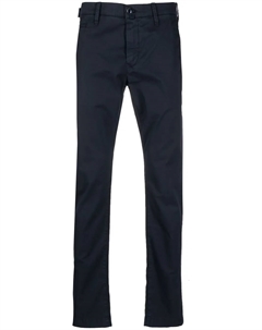 Прямые брюки с нашивкой-логотипом, синий Jacob cohen