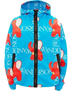 Куртка с капюшоном и логотипом, синий Jw anderson