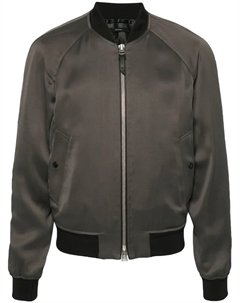 Твиловый бомбер с отделкой в рубчик, серый Tom ford