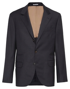 Пиджак из натуральной шерсти, сшитый на заказ, серый Brunello cucinelli