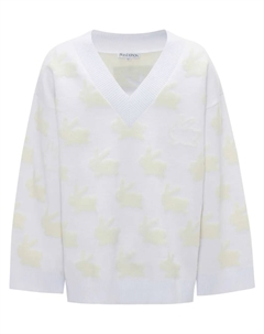 Джемпер с V-образным вырезом и принтом, белый Jw anderson