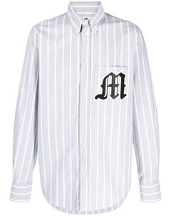 Полосатая рубашка с логотипом, серый Msgm