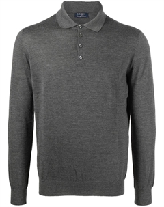 Трикотажная рубашка поло с длинными рукавами, серый Barba