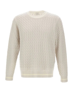 Свитер косовой вязки с ребристым краем, нейтральный Eleventy