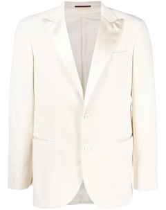 Однобортный пиджак, белый Brunello cucinelli
