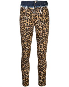 Nicole miller джинсы скинни с леопардовым принтом 29 коричневый Nicole miller