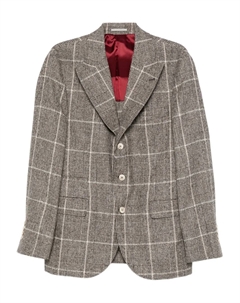 Пиджак в клетку, коричневый Brunello cucinelli