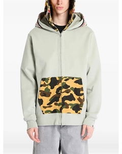 Толстовка с капюшоном и камуфляжным принтом акулы, зеленый A bathing ape®