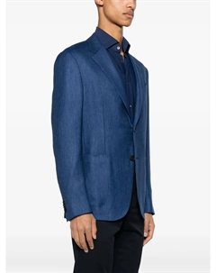 Однобортный пиджак из смесового кашемира, синий Zegna