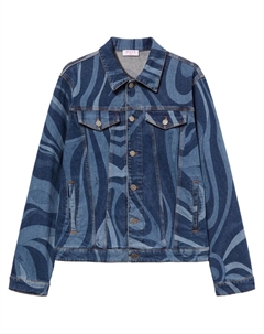 Джинсовая куртка с принтом, синий Pucci