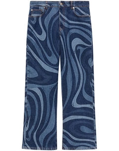 Прямые джинсы с принтом Marmo, синий Pucci