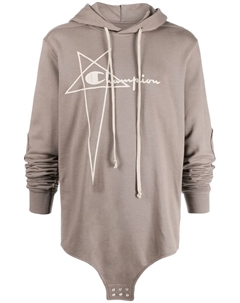 Худи с вышитым логотипом, серый Rick owens