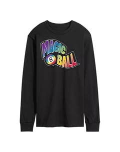 Мужская футболка с длинным рукавом Magic 8 Ball в радужном стиле, черный Licensed character