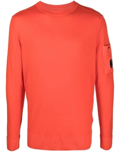 Шерстяной джемпер с декором Lens, оранжевый C.p. company