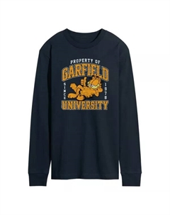Мужская футболка Garfield с длинным рукавом в стиле varsity, синий Licensed character