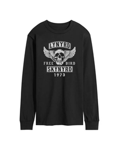 Мужская футболка Lynyrd Skynyrd Free Bird с длинным рукавом и принтом, черный Licensed character