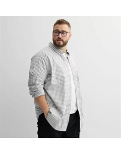 Рубашка на пуговицах Big & Tall идеальной длины - размер M Tall, цвет grey gingham Sonoma goods for life
