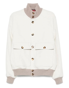 Бомбер на пуговицах, нейтральный Brunello cucinelli