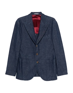 Пиджак с накладным карманом, синий Brunello cucinelli