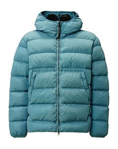 Пуховик с капюшоном и защитными очками, синий C.p. company