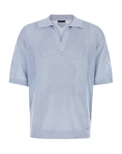 Рубашка-поло из сетчатой ткани, синий Prada