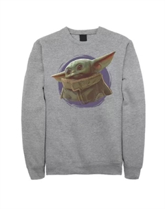 Мужская флисовая кофта с принтом «Мандалорец: Дитя» фиолетового дыма, серый Star wars