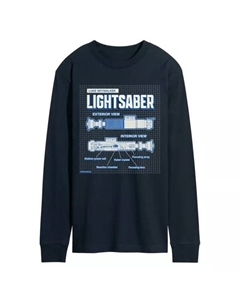 Мужская футболка с длинным рукавом и рисунком светового меча Люка, синий Star wars